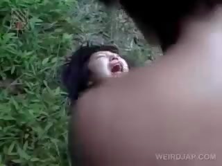 Fragile Asian darling Getting Brutally Fucked Outdoor