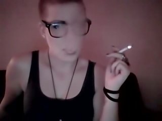 Short hair with glasses smoking perfection