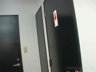 Asian Teen cutie movs Twat While Pissing In A Toilet